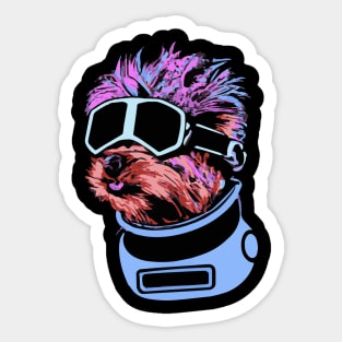 Synthwave Yorkshire Terrier Dog Lover Yorkie Sticker